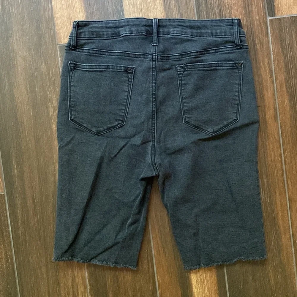 Vigoss black Ace Bermuda High rise button fly stretch denim‎ jean shorts